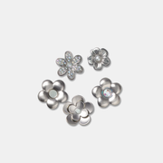 Monochrome Silver Flowers 5 Pack