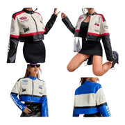 Women’s Luxe Faux Leather Moto Crop Jacket