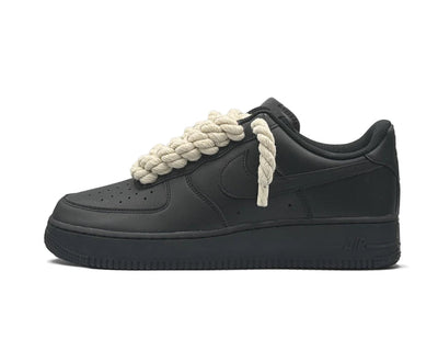 Black Air Force 1 "Chunky Rope Laces"